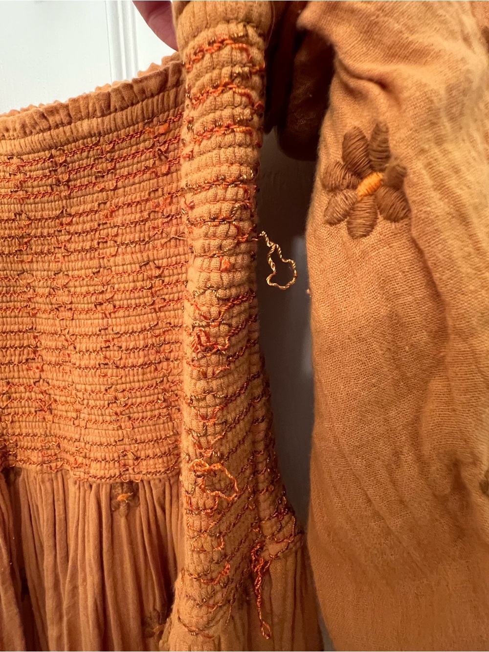 Free People Dahlia Embroidered Mustard Yellow Maxi Dress - Picture 7 of 7